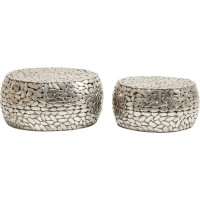 Coffee Table Pebbles Deluxe Silver (2/Set)