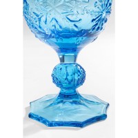 Bicchiere vino Ice Flowers blu