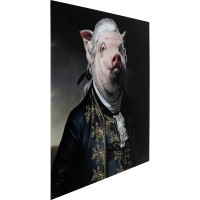 Bild Glas Gentleman Pig 120x120