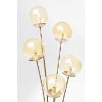 Floor Lamp Five Balls Amber Brass
