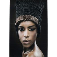 Bild Glas Royal Headdress Face 150x100cm
