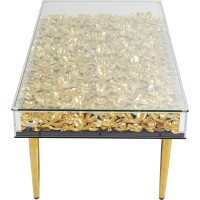 Tavolino da caffè gold Flowers 120x60