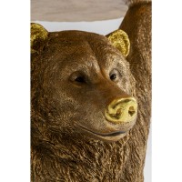 Table d appoint Animal Bear doré 35x34cm