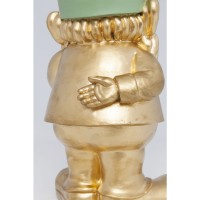 Deko Figur Zwerg Standing Gold Grün 42cm