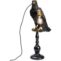 Table Lamp Animal Sitting Crow Matt Black