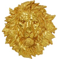Objet mural Lion Head doré 90x100cm