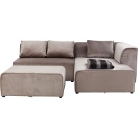 Canapé d angle Infinity Velvet Taupe Droite