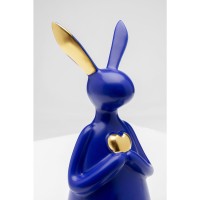 Deco Figurine Sitting Rabbit Heart Blue 29cm