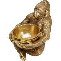 Deco Figurine Holding Bowl Gold 41cm