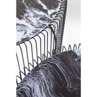 Table basse Wire noir /verre décor marbre (2/Set)