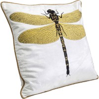 Cushion Glitter Dragonfly White 40x40cm