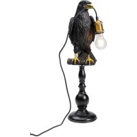 Table Lamp Animal Sitting Crow Matt Black