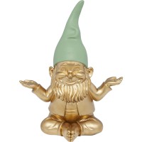 Figurine décorative Zwerg Meditation doré vert 19c
