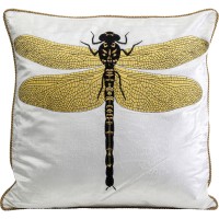 Coussin Glitter Dragonfly blanc 40x40cm