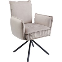 Swivel Chair with Armrest Chelsea Grey