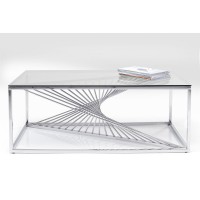 Tavolino da caffè Laser argento-vetro 120x60