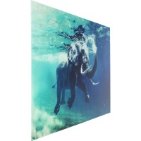 Image Verre Swimming Elephant 180x120cm