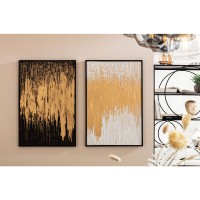 Framed Picture Abstract Black 80x120cm