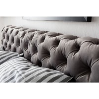 Bed Desire Velvet Silver Grey 180x200 cm