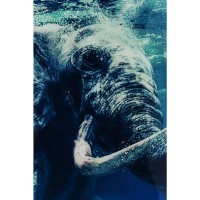 Picture Glass Swimming Elephant 180x120cm