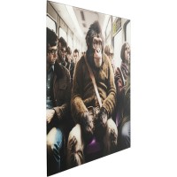 Glasbild Commuter Monkey 60x60cm