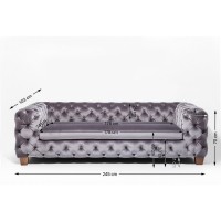 Sofa Desire 3-Sitzer Silbergrau