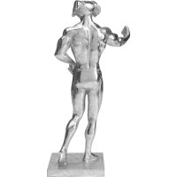 Decoration Object Muscle Dog Silver