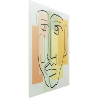 Quadro in vetro Art Face Pastell 100x100cm