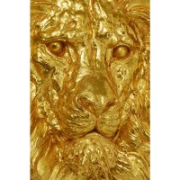 Wandobjekt Lion Head Gold 90x100cm