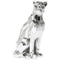 Figura decorativa Sitting Cat Rivet cromo 82cm
