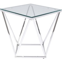 Table d appoint Cristallo argenté 50x50cm