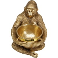 Deko Figur Gorilla Holding Bowl Gold