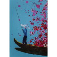 Bild Touched Flower Boat Blau Pink 160x120cm