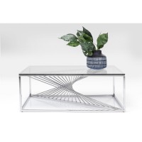 Coffee Table Laser Silver Clear Glass 120x60cm