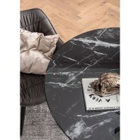 Tavolo Solo marmo nero Ø110