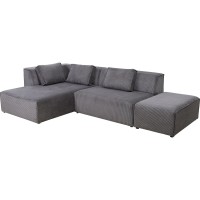 Corner Sofa Infinity Ottomane Cord Grey Left