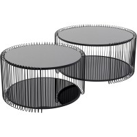 Coffee Table Wire Double Black (2/Set)