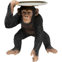 Figura decorativa Butler Playing Chimp nero 52cm