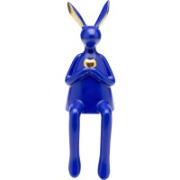Figura decorativa Sitting Rabbit Heart blu 29cm